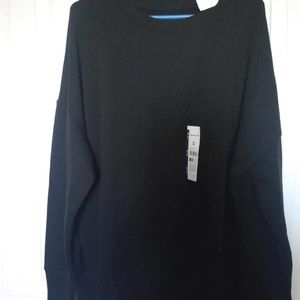 NWT Time & Tru Lightweight Crew Neck Black Sweater, Size XXL, Plus Size, Tunic